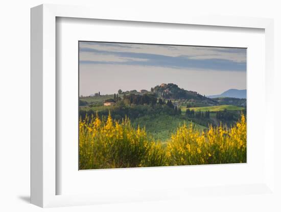 Hilltop Village Nr Asciano, Tuscany, Italy-Peter Adams-Framed Photographic Print