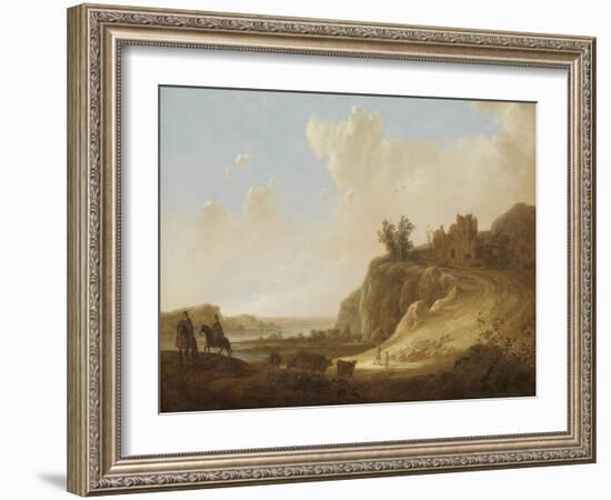 Hilly Landscape with the Ruins of a Castle-Aelbert Cuyp-Framed Art Print