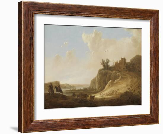 Hilly Landscape with the Ruins of a Castle-Aelbert Cuyp-Framed Art Print