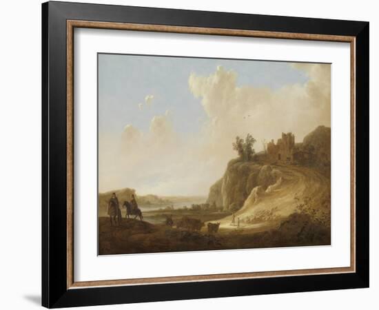 Hilly Landscape with the Ruins of a Castle-Aelbert Cuyp-Framed Art Print