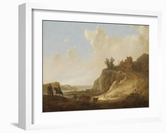 Hilly Landscape with the Ruins of a Castle-Aelbert Cuyp-Framed Art Print