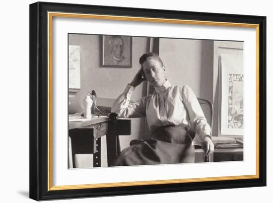 Hilma Af Klint in Her Studio at Hamngatan, Stockholm, C. 1895 (Photograph)-Anonymous Anonymous-Framed Giclee Print