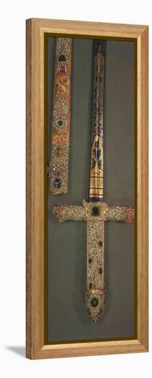 'Hilt and scabbard of the Jewelled State Sword', 1953-Unknown-Framed Premier Image Canvas