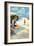 Hilton Head Island, South Carolina - Woman on Beach-Lantern Press-Framed Art Print