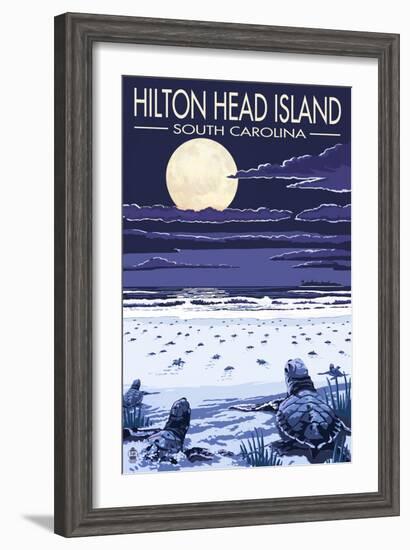 Hilton Head, South Carolina - Baby Turtles Hatching-Lantern Press-Framed Art Print