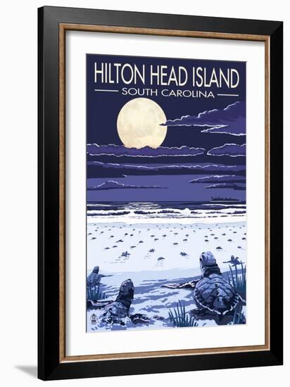 Hilton Head, South Carolina - Baby Turtles Hatching-Lantern Press-Framed Art Print