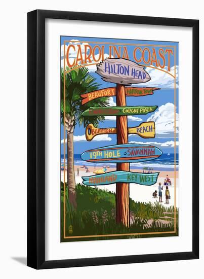 Hilton Head, South Carolina - Destination Signs-Lantern Press-Framed Art Print