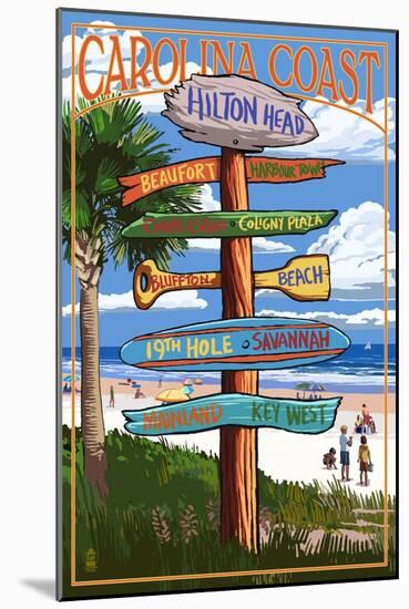 Hilton Head, South Carolina - Destination Signs-Lantern Press-Mounted Art Print