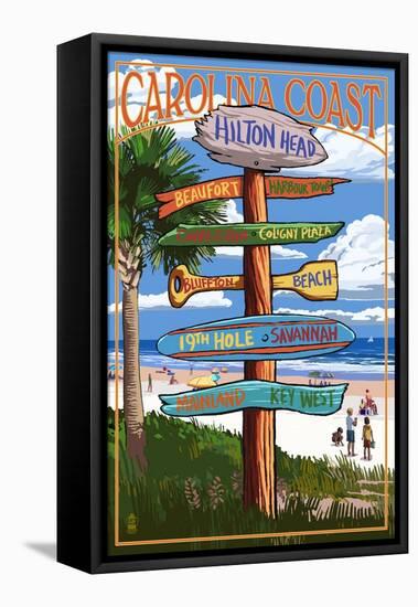 Hilton Head, South Carolina - Destination Signs-Lantern Press-Framed Stretched Canvas