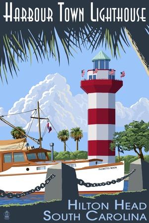 Hilton Head, South Carolina - Harbour Town Lighthouse' Art ...