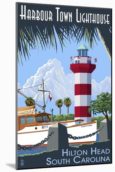 Hilton Head, South Carolina - Harbour Town Lighthouse-Lantern Press-Mounted Art Print