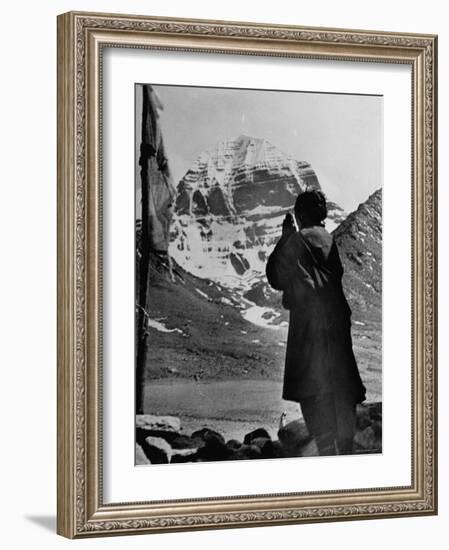 Himalayan Pilgrims, Members of Both Buddhist and Hindu Sects Who Come to Kailas Mountain to See God-null-Framed Photographic Print