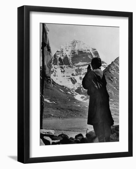 Himalayan Pilgrims, Members of Both Buddhist and Hindu Sects Who Come to Kailas Mountain to See God-null-Framed Photographic Print