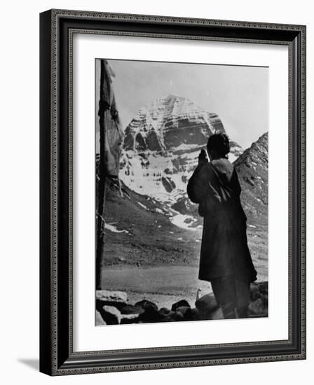 Himalayan Pilgrims, Members of Both Buddhist and Hindu Sects Who Come to Kailas Mountain to See God-null-Framed Photographic Print