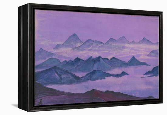 Himalayas, Album Leaf, 1934 (Tempera on Paper)-Nicholas Roerich-Framed Premier Image Canvas