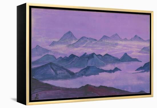 Himalayas, Album Leaf, 1934 (Tempera on Paper)-Nicholas Roerich-Framed Premier Image Canvas