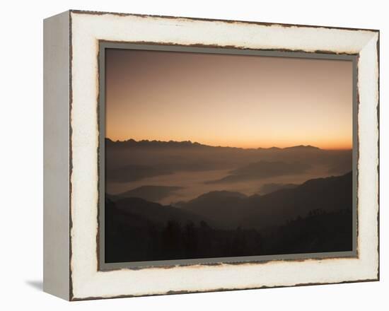 Himalayas at Sunrise, Near Ngarkot, Bagmati, Nepal, Asia-Mark Chivers-Framed Premier Image Canvas