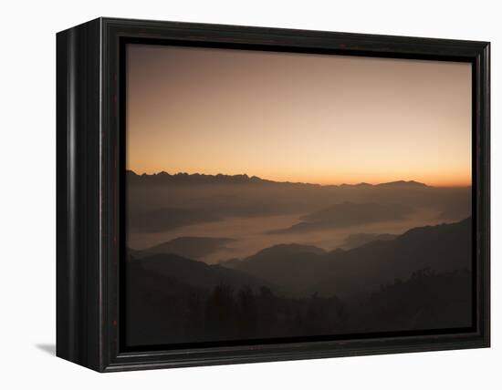 Himalayas at Sunrise, Near Ngarkot, Bagmati, Nepal, Asia-Mark Chivers-Framed Premier Image Canvas