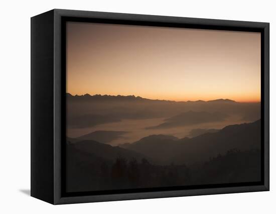 Himalayas at Sunrise, Near Ngarkot, Bagmati, Nepal, Asia-Mark Chivers-Framed Premier Image Canvas