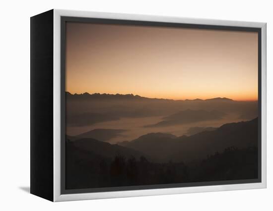 Himalayas at Sunrise, Near Ngarkot, Bagmati, Nepal, Asia-Mark Chivers-Framed Premier Image Canvas