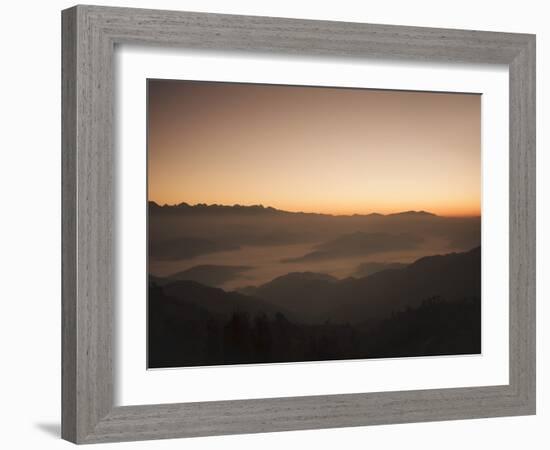 Himalayas at Sunrise, Near Ngarkot, Bagmati, Nepal, Asia-Mark Chivers-Framed Photographic Print