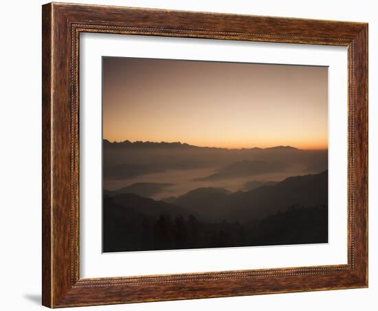 Himalayas at Sunrise, Near Ngarkot, Bagmati, Nepal, Asia-Mark Chivers-Framed Photographic Print