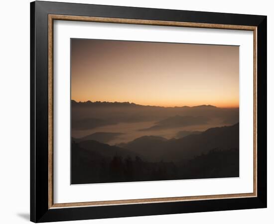 Himalayas at Sunrise, Near Ngarkot, Bagmati, Nepal, Asia-Mark Chivers-Framed Photographic Print