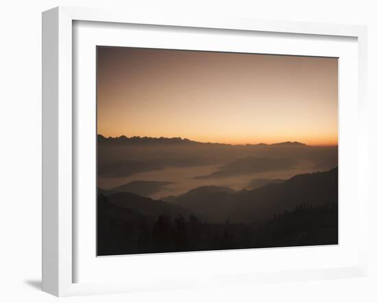 Himalayas at Sunrise, Near Ngarkot, Bagmati, Nepal, Asia-Mark Chivers-Framed Photographic Print