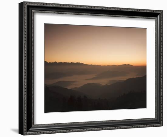 Himalayas at Sunrise, Near Ngarkot, Bagmati, Nepal, Asia-Mark Chivers-Framed Photographic Print