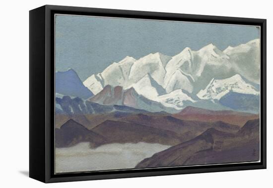Himalayas, Kanchenjunga Range, 1936 (Tempera on Cardboard)-Nicholas Roerich-Framed Premier Image Canvas