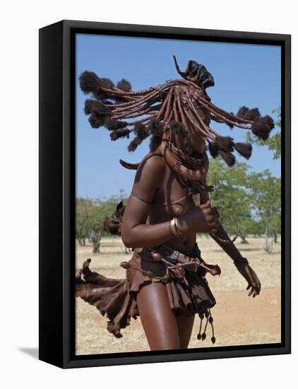 Himba Women Perform the Otjiunda Dance, Stamping, Clapping and Chanting-Nigel Pavitt-Framed Premier Image Canvas