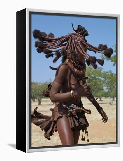 Himba Women Perform the Otjiunda Dance, Stamping, Clapping and Chanting-Nigel Pavitt-Framed Premier Image Canvas