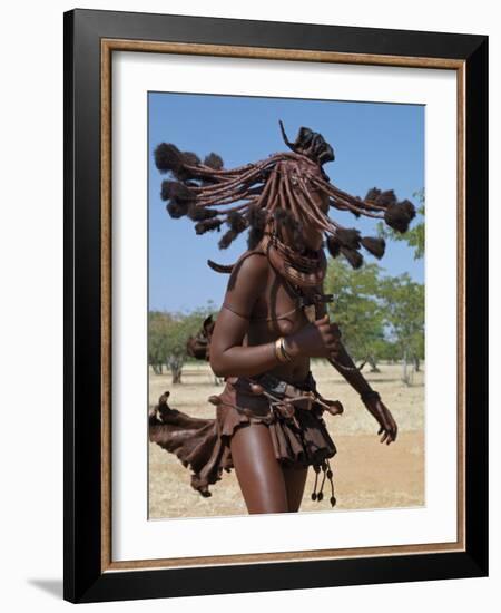 Himba Women Perform the Otjiunda Dance, Stamping, Clapping and Chanting-Nigel Pavitt-Framed Photographic Print