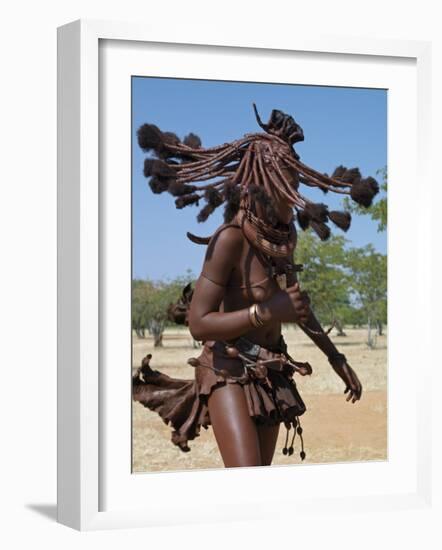 Himba Women Perform the Otjiunda Dance, Stamping, Clapping and Chanting-Nigel Pavitt-Framed Photographic Print