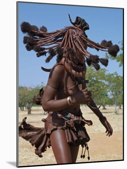 Himba Women Perform the Otjiunda Dance, Stamping, Clapping and Chanting-Nigel Pavitt-Mounted Photographic Print