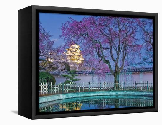 Himeji Castle Behind Blooming Cherry Trees at Twilight-Rudy Sulgan-Framed Premier Image Canvas