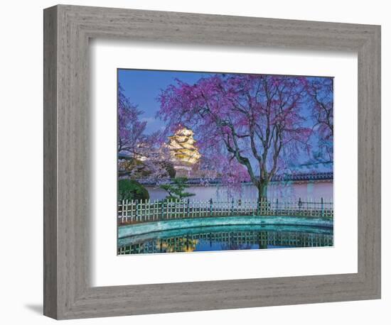 Himeji Castle Behind Blooming Cherry Trees at Twilight-Rudy Sulgan-Framed Photographic Print