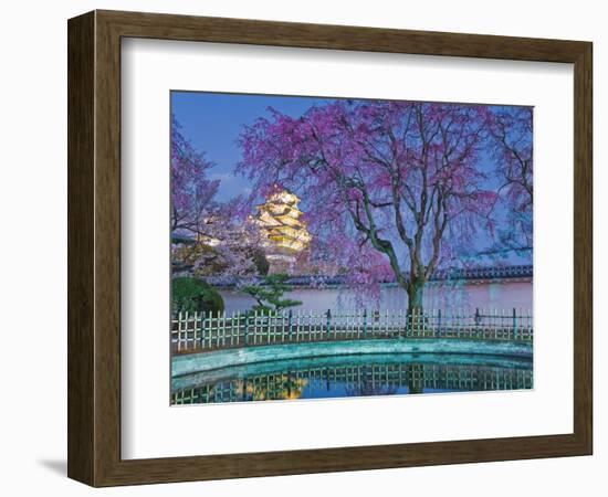 Himeji Castle Behind Blooming Cherry Trees at Twilight-Rudy Sulgan-Framed Photographic Print