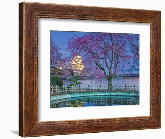 Himeji Castle Behind Blooming Cherry Trees at Twilight-Rudy Sulgan-Framed Photographic Print