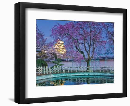 Himeji Castle Behind Blooming Cherry Trees at Twilight-Rudy Sulgan-Framed Photographic Print