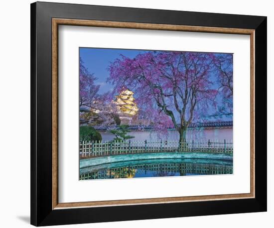 Himeji Castle Behind Blooming Cherry Trees at Twilight-Rudy Sulgan-Framed Photographic Print