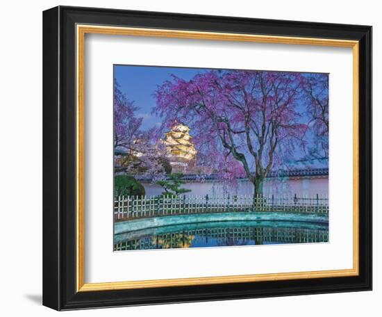 Himeji Castle Behind Blooming Cherry Trees at Twilight-Rudy Sulgan-Framed Photographic Print