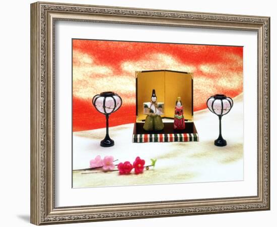 Hina Dolls for the Girls' Festival, 3rd of March, Japan-null-Framed Photographic Print