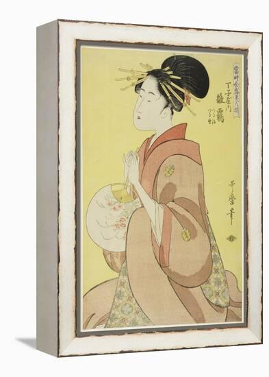 Hinazuru of the Chojiya, from the series 'Array of Supreme Beauties of the Present Day ', 1794-Kitagawa Utamaro-Framed Premier Image Canvas