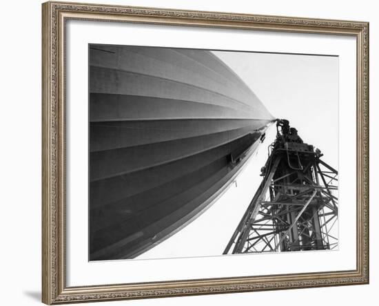 Hindenburg Attached To A Mooring Mast-Bettmann-Framed Photographic Print