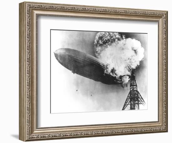 Hindenburg Crash, 1937-us Navy-Framed Photographic Print