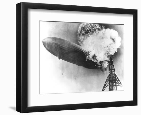 Hindenburg Crash, 1937-us Navy-Framed Photographic Print