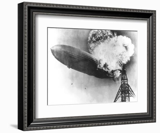 Hindenburg Crash, 1937-us Navy-Framed Photographic Print