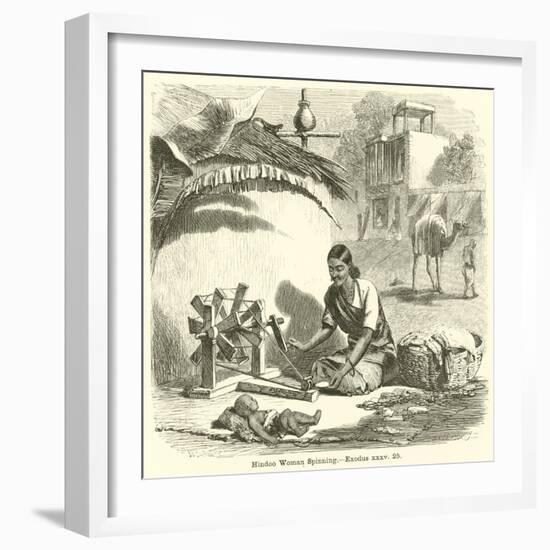 Hindoo Woman Spinning, Exodus, XXXV, 25-null-Framed Giclee Print