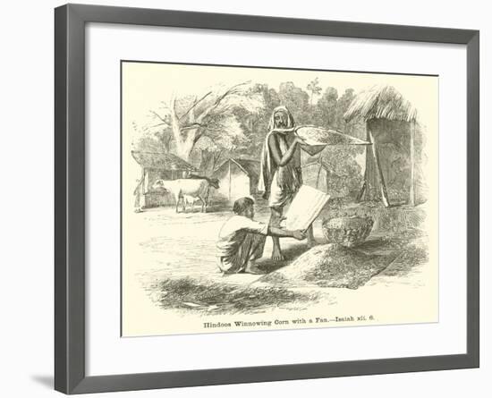 Hindoos Winnowing Corn with a Fan, Isaiah, Xli, 6-null-Framed Giclee Print